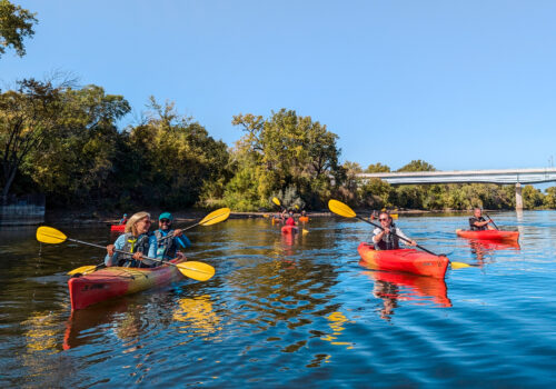 MWMO Staff Paddling the Mississippi River